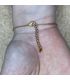 Bracelet en Cornaline trait plaqué or