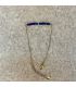 Bracelet en Lapis lazuli plaqué or trait