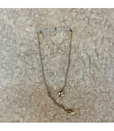 Bracelet en Quartz rose trait plaqué or