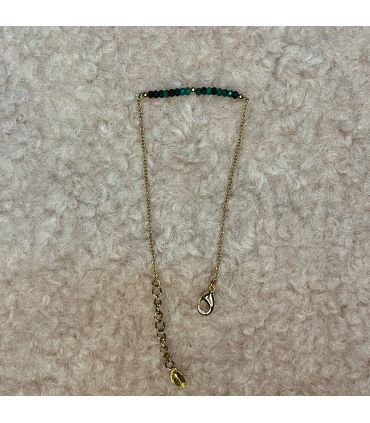 Bracelet en Malachite trait plaqué or