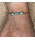 Bracelet en Amazonite plaqué or 3 perles ovales