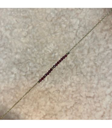Bracelet en Grenat trait Plaqué Or