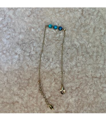 Bracelet en Turquoise 3 points Plaqué Or