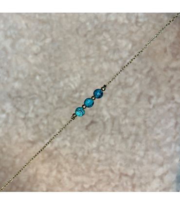 Bracelet en Turquoise 3 points Plaqué Or