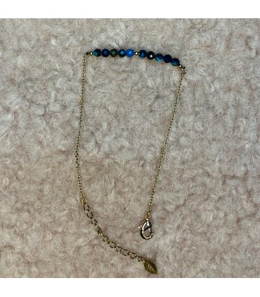 Bracelet en Chrysocolle trait Plaqué Or