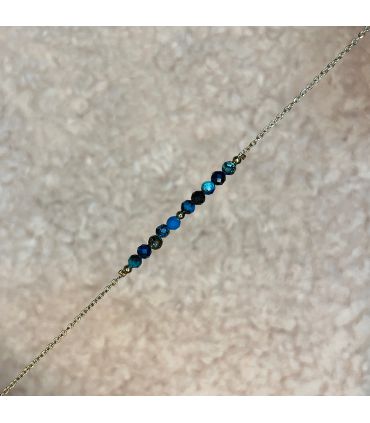 Bracelet en Chrysocolle trait Plaqué Or