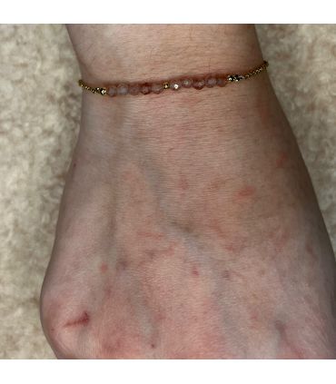 Bracelet en Quartz fraise trait Plaqué Or