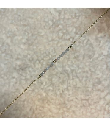 Bracelet en Pierre du soleil trait Plaqué Or