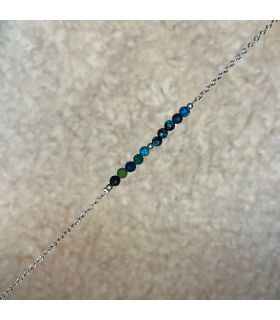 Bracelet en Chrysocolle trait Argent Rhodié