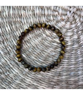 Bracelet en Oeil de tigre (perles moyennes) élastique