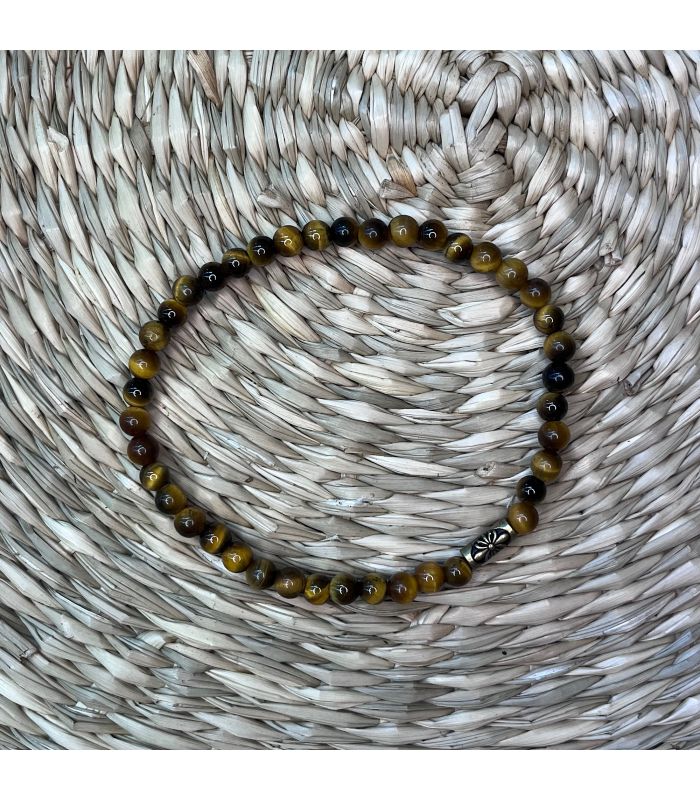 Bracelet en Oeil de tigre (petites perles) élastique